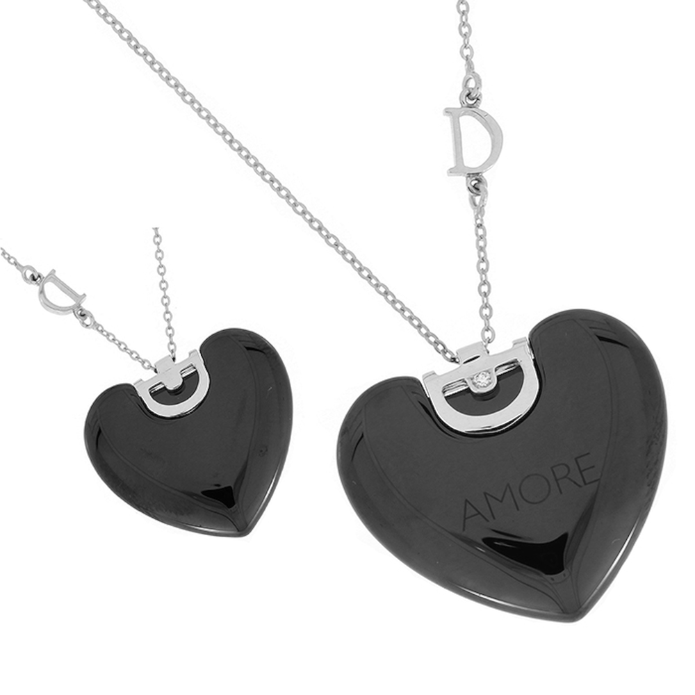 Damiani Collana D-icon Cuore In Ceramica Nera
