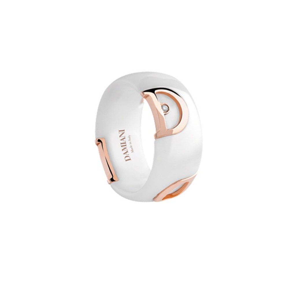 Damiani D-icon Anello Ceramica Bianca Misura 15 Ref. 20082185
