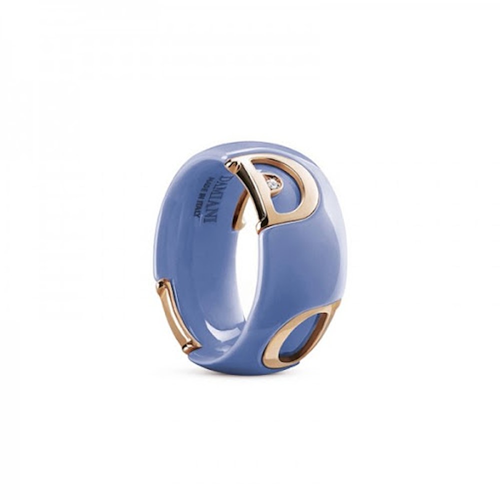 Damiani Anello D-icon Ceramica Azzurra Misura 13 Ref. 20082244