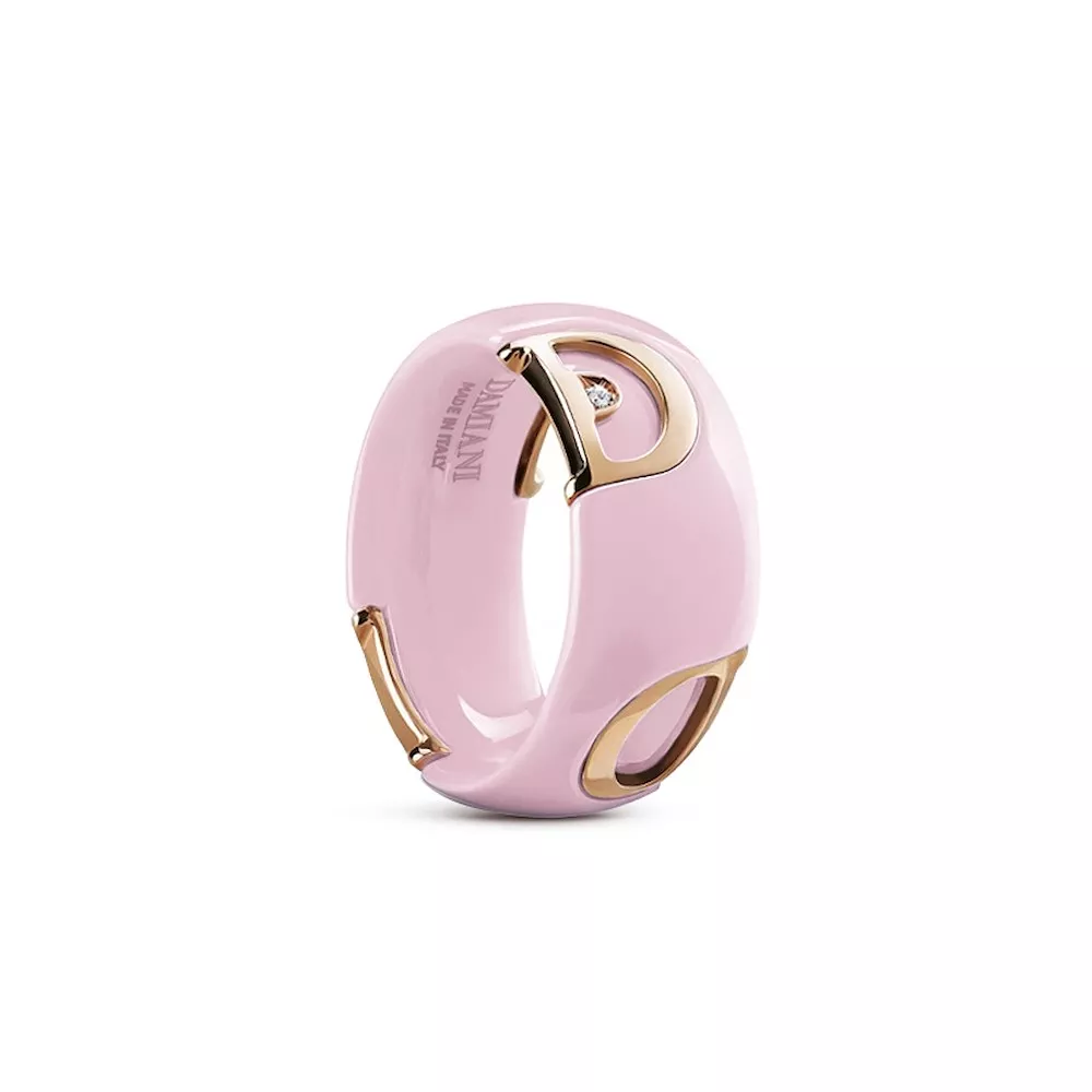 Damiani Anello D-icon Ceramica Rosa Misura 15