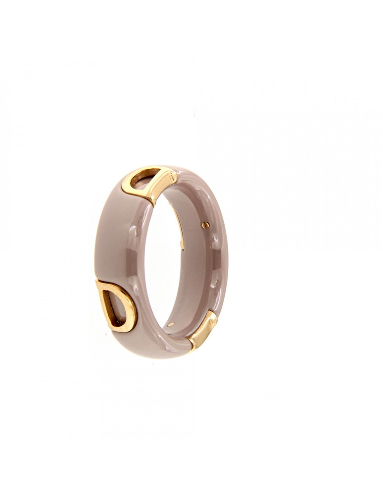 Damiani Anello D-icon Ceramica Cappuccino Ed Oro Rosa Misura 17 Ref. 20087264