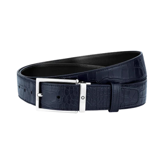 Cintura in pelle blu 35 mm MB126738