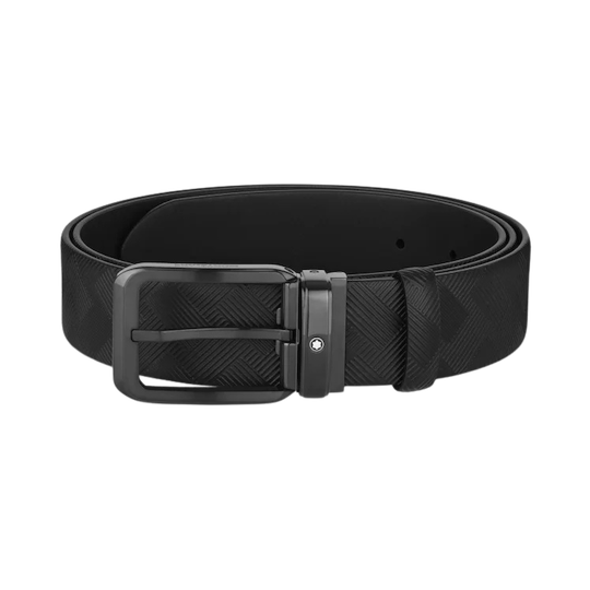 Montblanc Reversible black leather belt 35 mm
