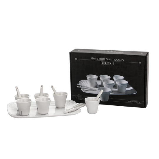 Seletti Estetico Quotidiano Coffee set of 6 Cups + 1 Tray