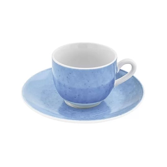 Villa Altachiara Set 6 Tazzine Caffè Con Piattino Avena Blu