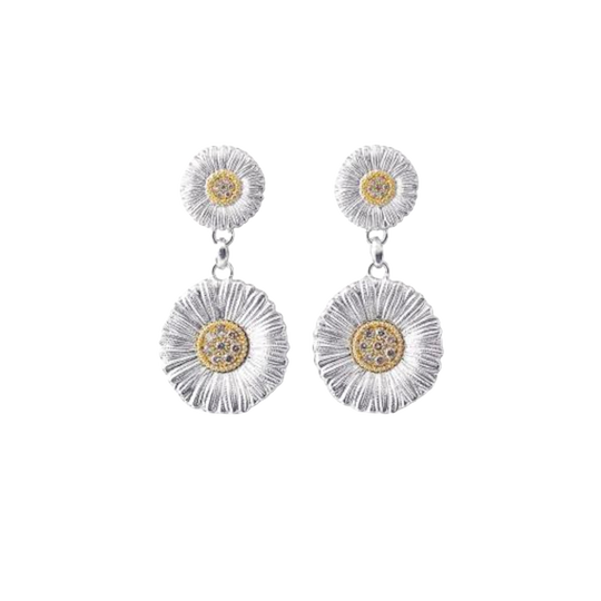 Buccellati Blossoms Diamonds Margherita In Argento Orecchini