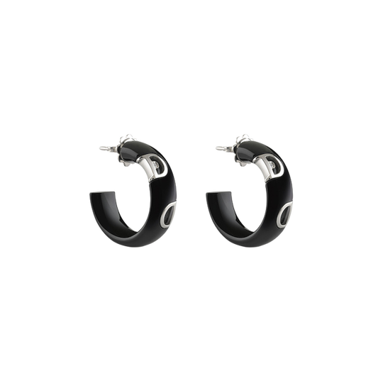 Damiani Orecchini D-icon Ceramica Nera Ed Oro Bianco
