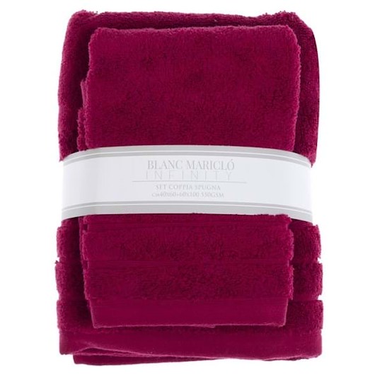 Blanc Mariclò Set Coppia Spugna Bordeaux