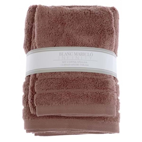 Blanc Mariclò Set Coppia Spugna Marrone