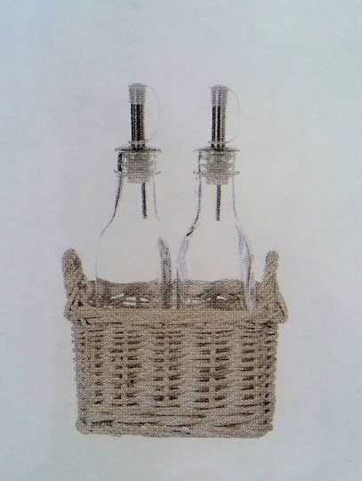 Cestino Con Bottiglie Olio/aceto Blanc Mariclò