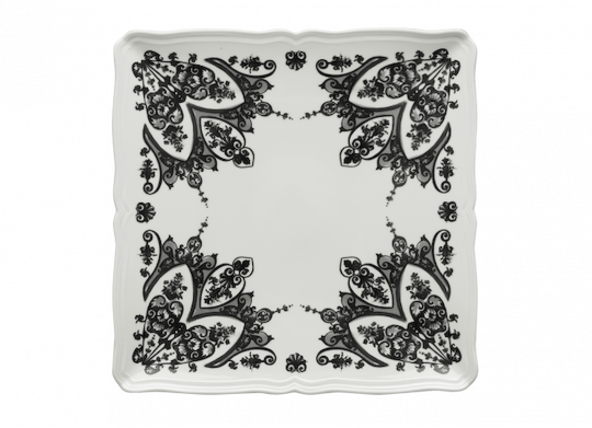 Richard Ginori Piatto Quadrato Babele Nero