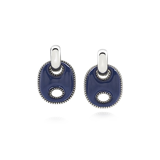 Chantecler Orecchini Capriness In Argento E Smalto Blu