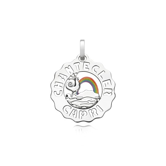 Chantecler Ciondolo Piccolo Logo Con Gallo Ed Arcobaleno