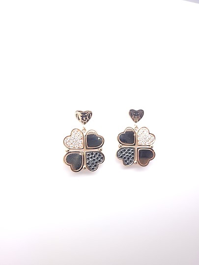 Love & Luck Orecchini Pendenti Diamanti Bianchi E Neri