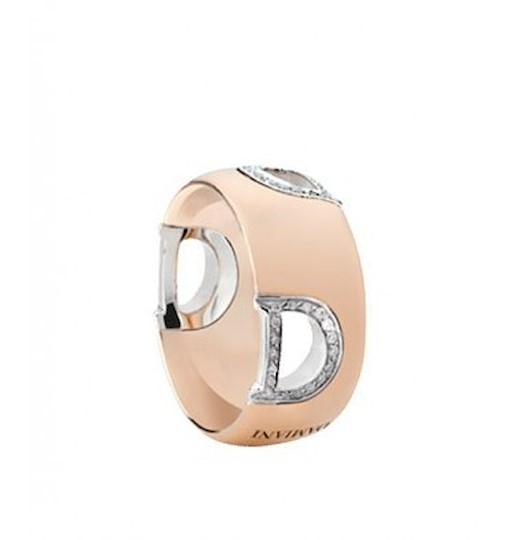 Anello Damiani D-icon Oro Rosa E Bianco Con Diamanti Misura 13