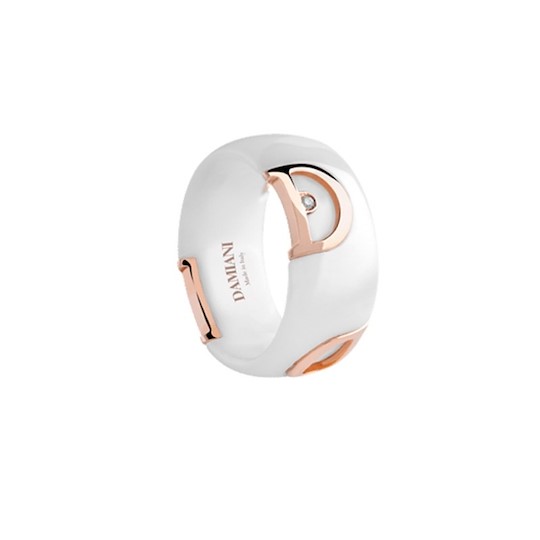 Damiani D-icon Anello Ceramica Bianca Misura 15