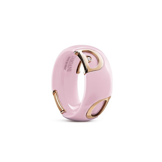 Damiani Anello D-icon Ceramica Rosa Misura 13