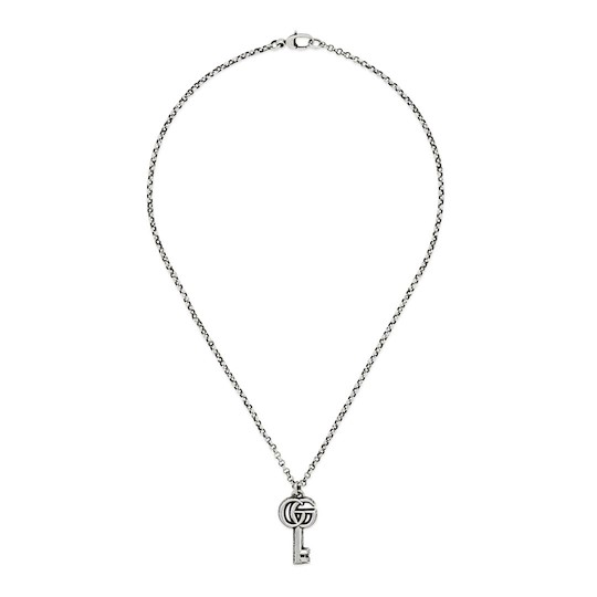 Gucci Collana In Argento Chiavetta Gg Marmont