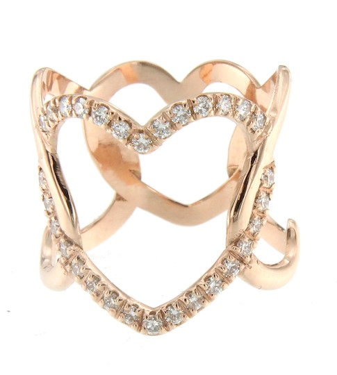 Marco Gerbella Anello Cuori Con Diamanti