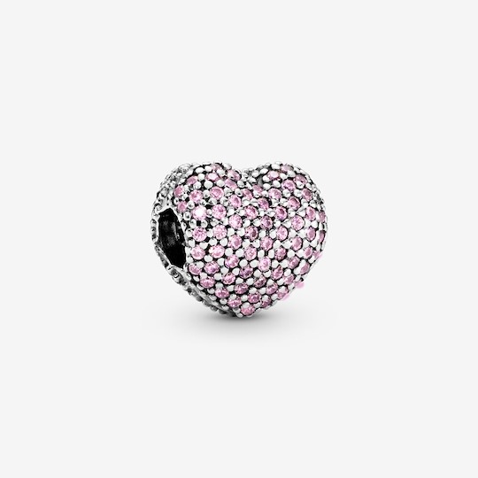 Clip A Cuore&nbsp;con Pavé Rosa