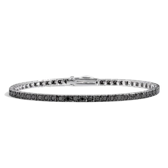 Recarlo Bracciale Tennis Diamanti Neri 20 Cm