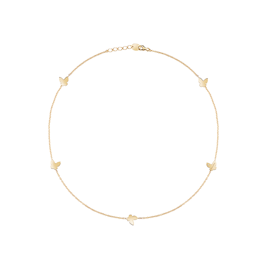 Salvini Girocollo Oro Giallo Con Farfalle