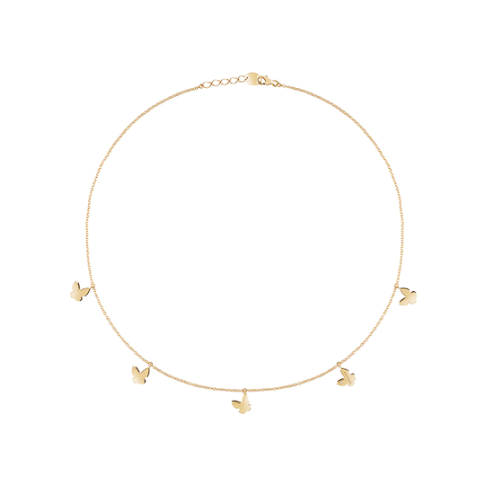 Salvini Girocollo Oro Giallo Con Farfalle