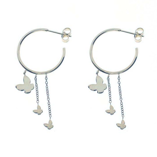 Salvini Orecchini Cerchio Con Farfalle