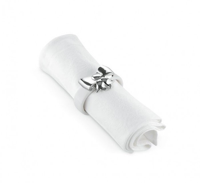 Alessi Set 2 Pezzi Portatovaglialo In Porcellana Decorata