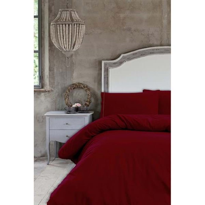 Blanc Mariclò Parure Copripiumino Matrimoniale Bordeaux