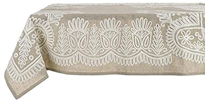 Blanc Mariclò Tovaglia Ricamata Rettangolre