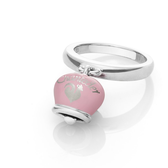 Chantecler Anello Campanella Et Voilà In Argento E Smalto Rosa
