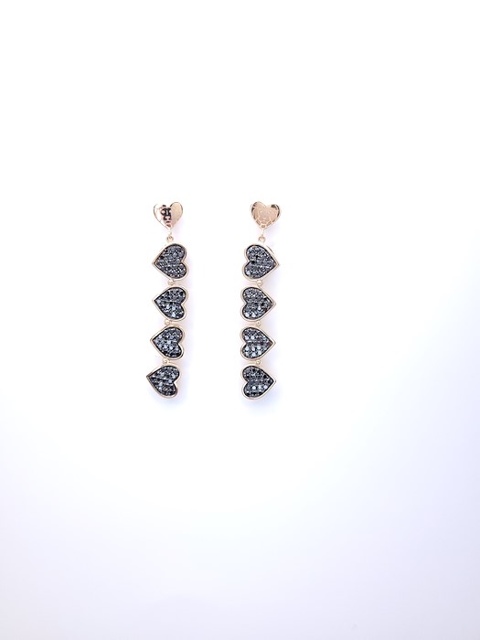 Love & Luck Orecchini Pendenti Diamanti Neri