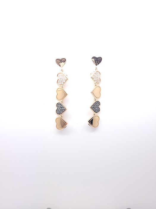 Love & Luck Orecchini Pendenti Diamanti Bianchi E Neri