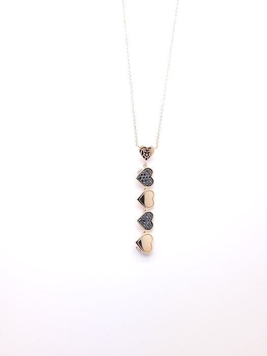 Love & Luck Girocollo Con Pendente Diamanti Neri