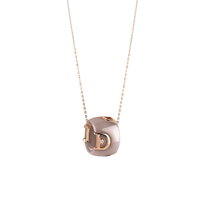 Damiani Collana D-icon Ceramica Cappuccino Ed Oro Rosa