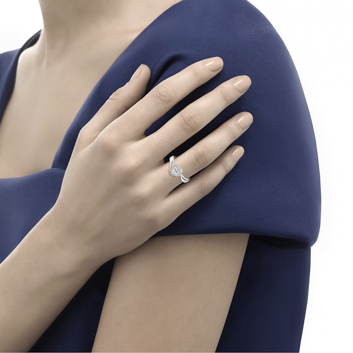 Recarlo Anello Solitario Cuore Anniversary Love