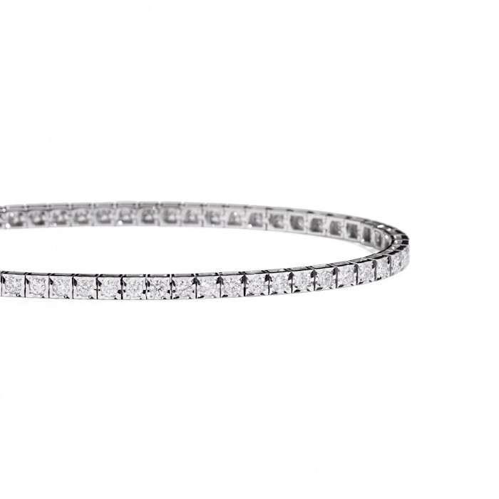 Recarlo Bracciale Facecube Diamanti Bianchi Misura 18 Cm