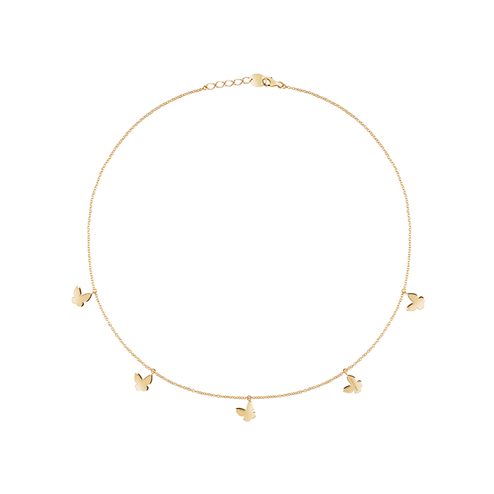Salvini Girocollo Oro Giallo Con Farfalle