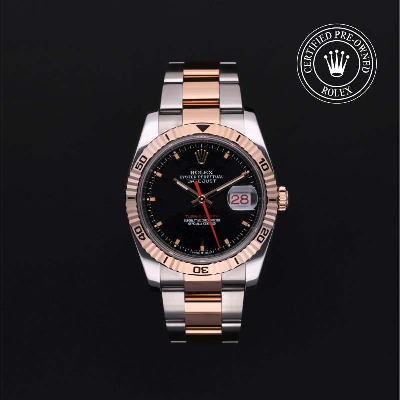 Rolex Certified Pre-Owned Oyster Perpetual Datejust Turn-O-Graph, 36 mm, Acciaio/Oro Rosa, 2012, 116261 | Tomasini Francia