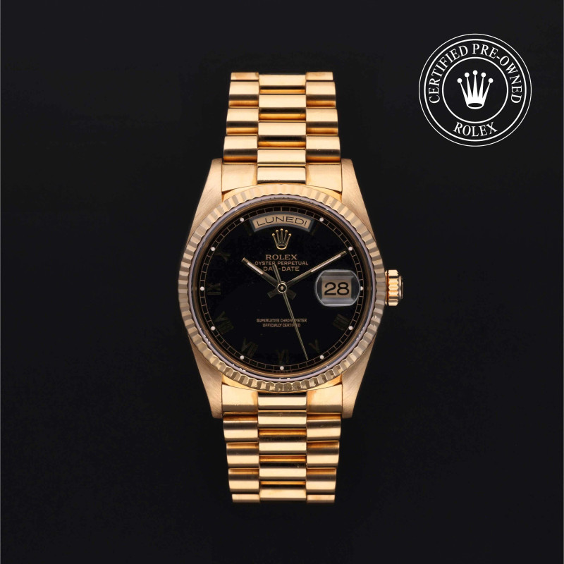 Rolex Certified Pre-Owned Oyster Perpetual  Day-Date 36, 36 mm, Gold 18 Carat Yellow, 1991, 18238 | Tomasini Francia