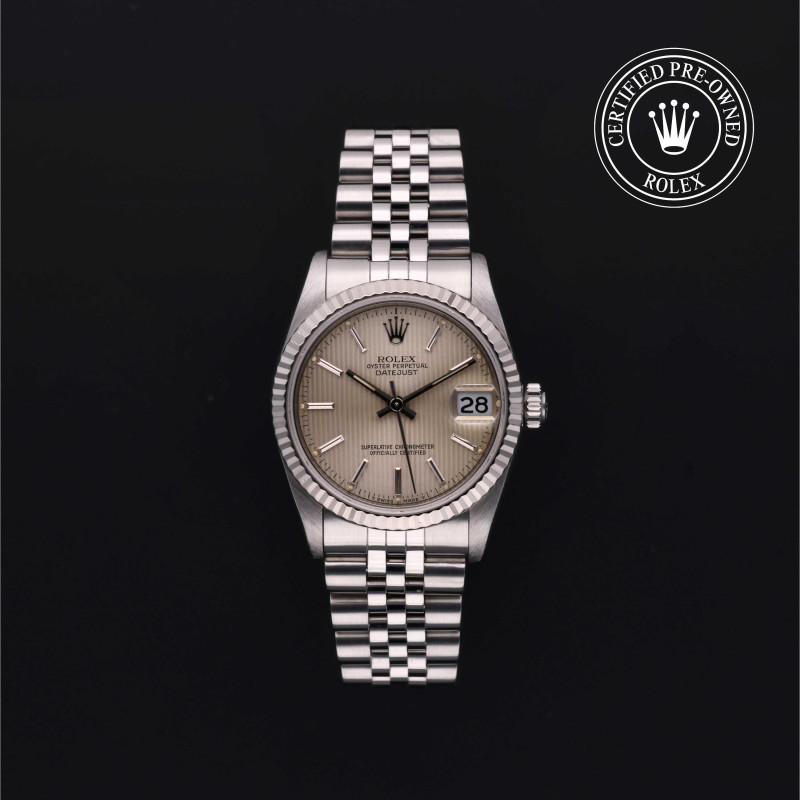 Rolex Certified Pre-Owned Oyster Perpetual  Datejust 31, 31 mm, Rolesor 18 Carat White, 1991, 68274 | Tomasini Francia