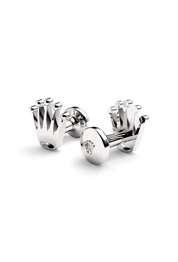 Gemelli “Corona” Rolex, Oro bianco, a1019 | Tomasini Francia