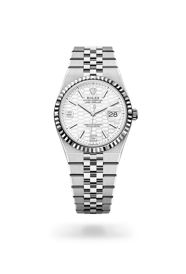 Rolex Land-Dweller 36 in Rolesor bianco (combinazione di acciaio Oystersteel e oro bianco), M127234-0001