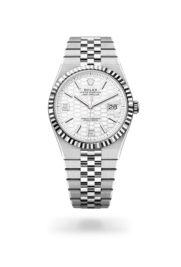 Rolex Land-Dweller 40 in Rolesor bianco (combinazione di acciaio Oystersteel e oro bianco), M127334-0001